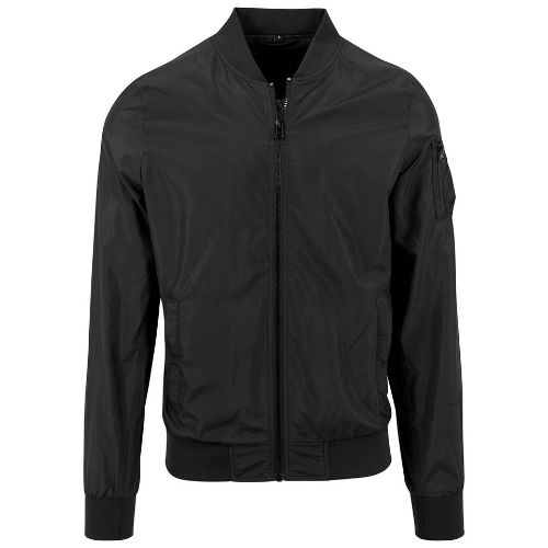 Build Your Brand Nylon Bomber Jacket Black